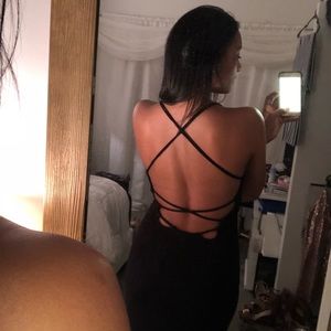Black Backless Maxi Dress